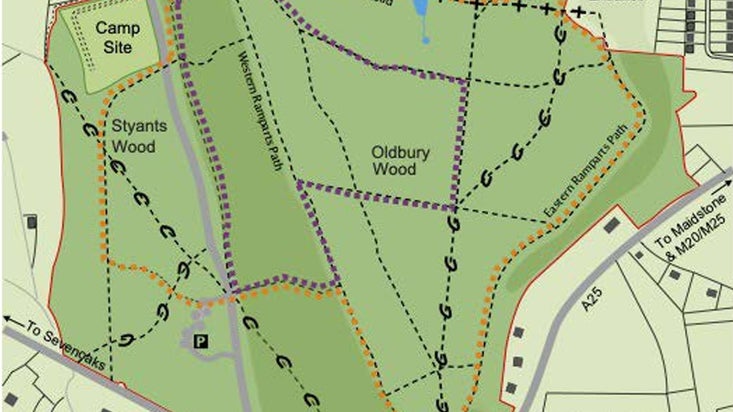 A map of the Oldbury Hill site